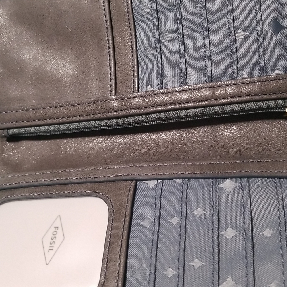 Brand New Fossil Full Size Wallet/Clutch(Grey) - Picture 10 of 11